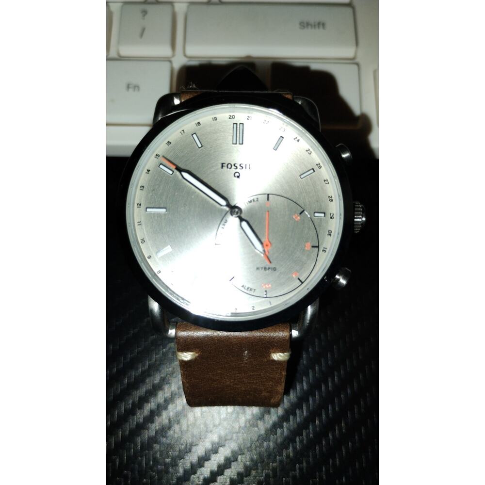Fossil Q Commuter Hybrid Smartwatch FTW1150–Leather Bluetooth, Brand New Battery
